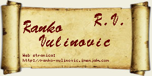 Ranko Vulinović vizit kartica